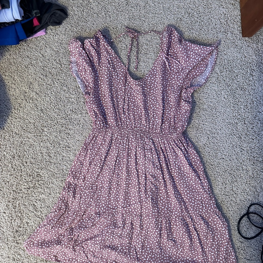 Dry goods pink polka dot mini dress